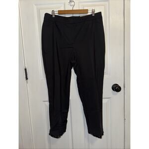 NEW Chico’s Beaded Hem Slim Ankle Pants Black Size 2.5‎ US14 Dress Pants Fashion